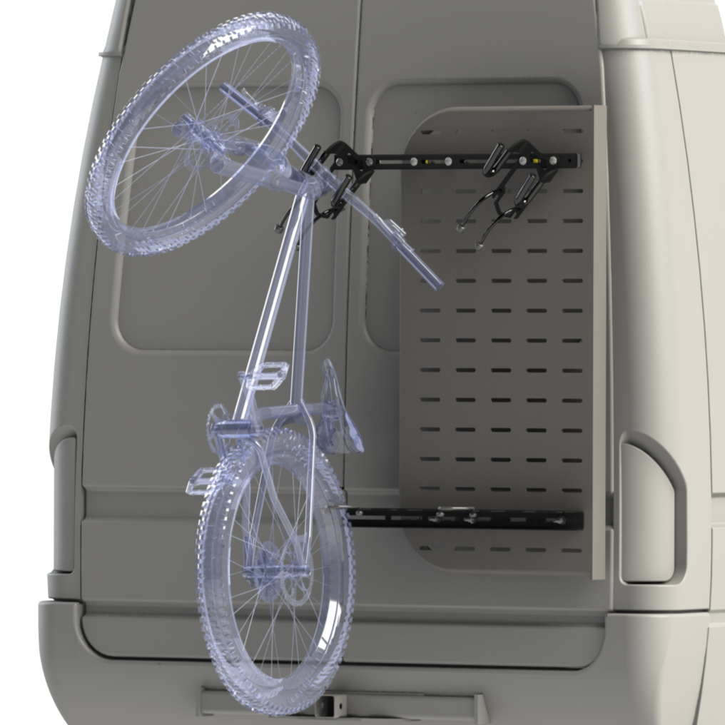 bike rack for van hinge cargo panel