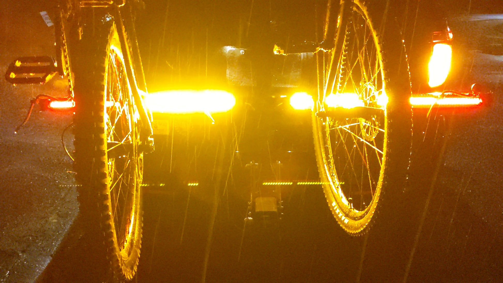 bike rack with blinking lights for safety