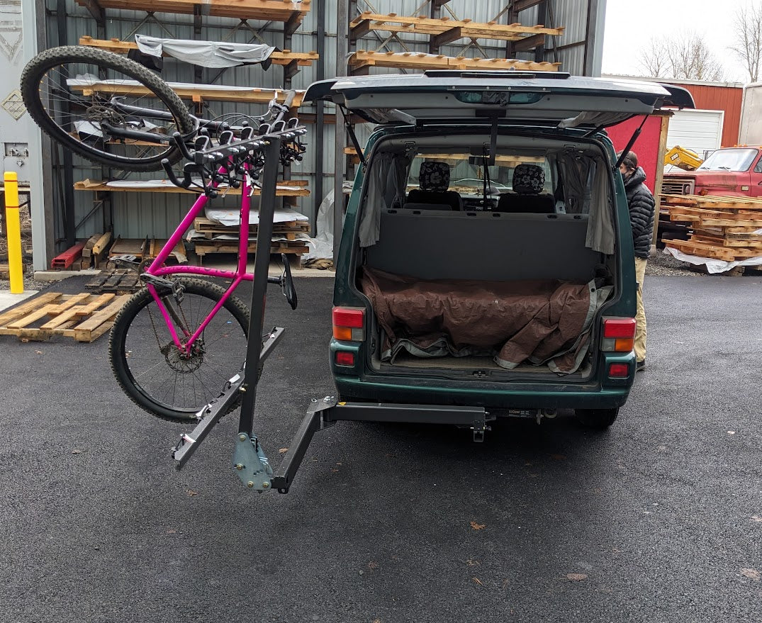 Bike rack that clearance swings out